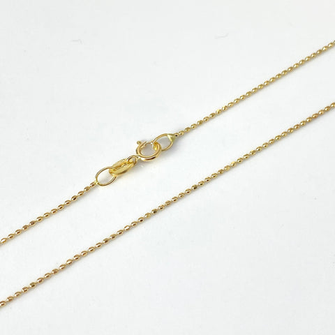 Cadena Italy Militar Diamantada Oro amarillo 18k +1 / 1,47 Gr / 0,6 mm / 45,5 Cm