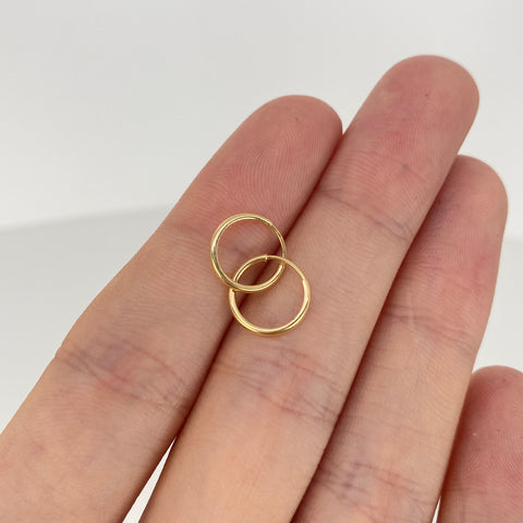 Candongas Imperdibles Oro amarillo 18k 0,42 Gr / 1,2 Cm  *