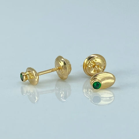 Topos Grano Cafe Circon Verde Oro amarillo 0,65 Gr / 4 mm *