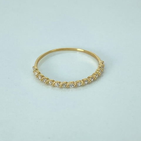 Anillo Churumbela Circones Blancos Oro amarillo 18k / Talla 6 3/4 / 0,7 Gr
