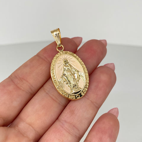 Dije Virgen Milagrosa Oro amarillo 18k 3,15 Gr / 4,3 Cm *
