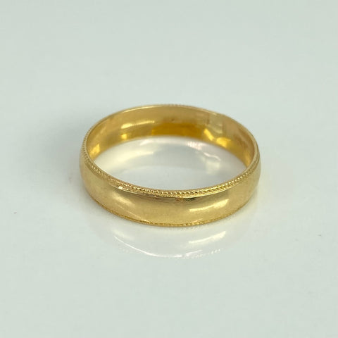 Anillo Argolla Punteado Oro amarillo 18k / Talla 8 3/4 / 2,16 Gr †