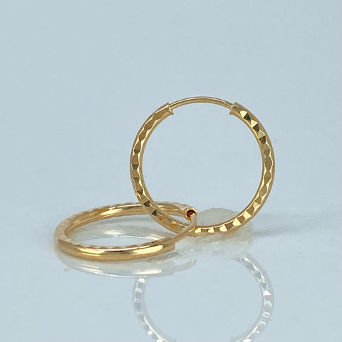 Candongas Imperdibles Diamantadas Oro amarillo 0,62 Gr / 1,3 Cm *