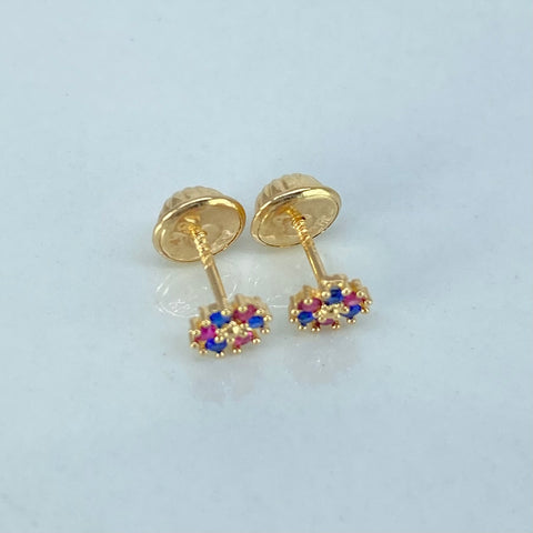 Topos Flor Circones Azul Fucsia Oro amarillo 0,6 Gr / 5 mm
