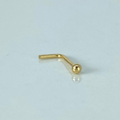 Piercing Bola Lisa  / Oro Amarillo 18k (Joya) / 1.8mm / 0,14gr / 1cm / (Nariz)