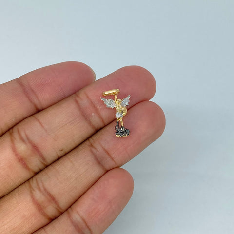Dije San Miguel Arcangel Oro amarillo y Oro blanco 1 Gr / 2,5 Cm