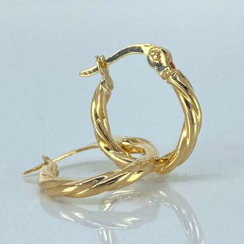 Candongas Entorchadas Oro amarillo 18k 1,22 Gr / 1,5 Cm *