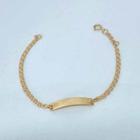 Pulso bebé Placa Rectangular Aro Seguido Oro amarillo 1,25 Gr / 2,2 mm / 14,5 Cm