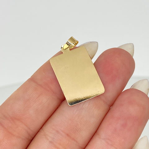 Dije Placa Rectangular Oro amarillo 18k 1,20 Gr / 2,8 Cm *
