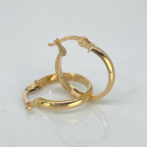 Candongas Semi Planas Oro amarillo 18k 1,83 Gr / 2,2 Cm  *