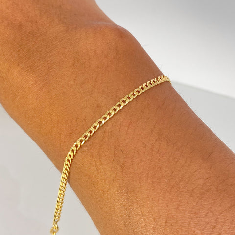 Pulso ● Cubano Oro amarillo 18k +1 / 1,92 Gr / 2,8 mm / 19 Cm †