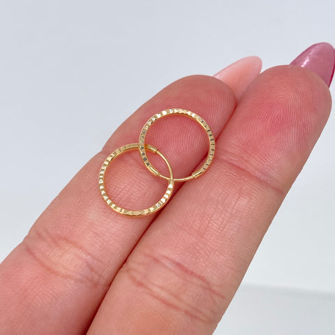 Candongas Imperdibles Diamantadas Oro amarillo 0,6 Gr / 1,2 Cm