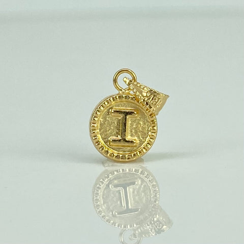 Dije Letra I Diamantada Oro amarillo 18k 0,41 Gr / 1,5 Cm  *