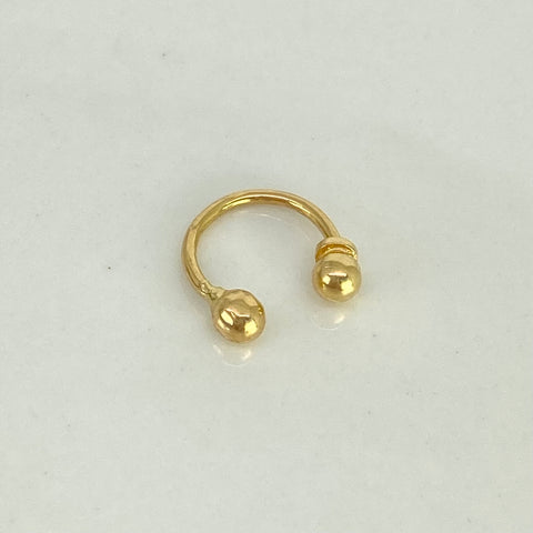 Piercing Aro Bola  / Oro Amarillo 18k (Joya) / 0,45gr / 1.1cm / (Oreja)