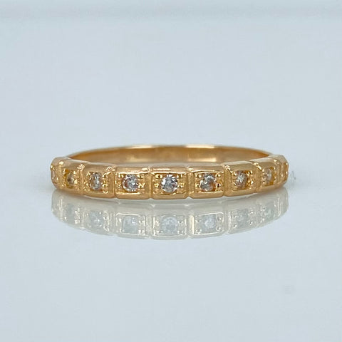 Anillo Churumbelas Circones Blancos Oro amarillo 18k / Talla 4 3/4 / 1,4 Gr †