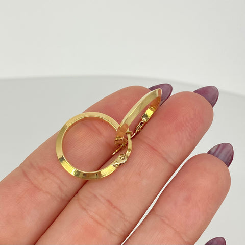 Candongas Triangular Lisas Oro amarillo 18k 1,43 Gr / 2,1 Cm  *