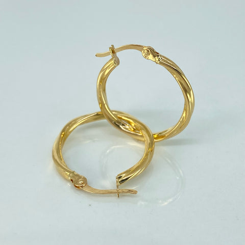 Candongas Entorchadas Oro amarillo 1,6 Gr / 2,5 Cm †