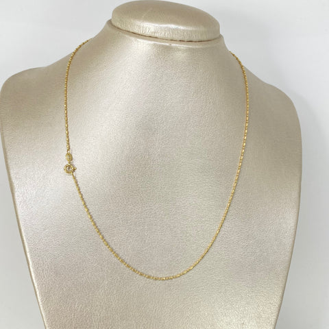 Cadena ● Palito Bolita Diamantada Oro amarillo 18k +3 / 3,17 Gr / 1,2 mm / 45 Cm *