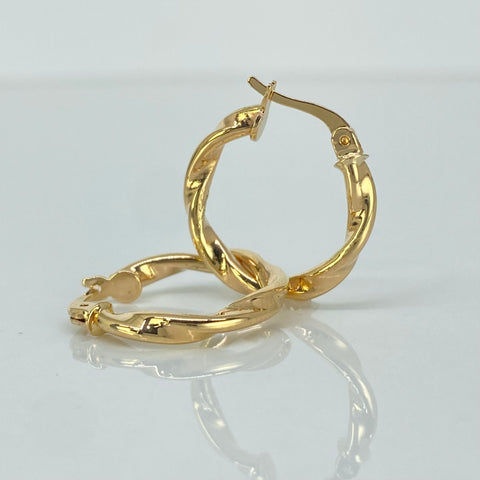 Candongas Melcochas Oro amarillo 18k 1,65 Gr / 2 Cm *