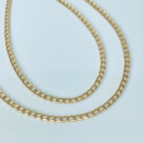 Cadena ● Panzer Oro amarillo 18k 12,13 Gr / 3 mm / 60 Cm †