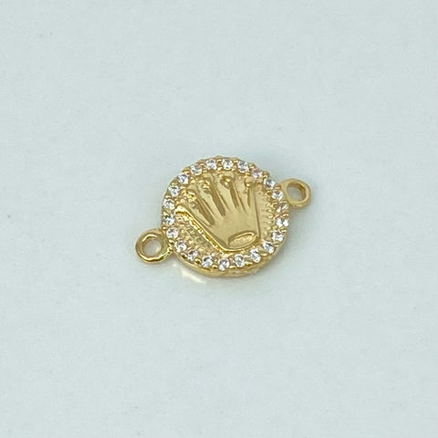 Herraje Corona RX Circones Blancos Oro amarillo 18k 0,95 Gr / 1,5 Cm