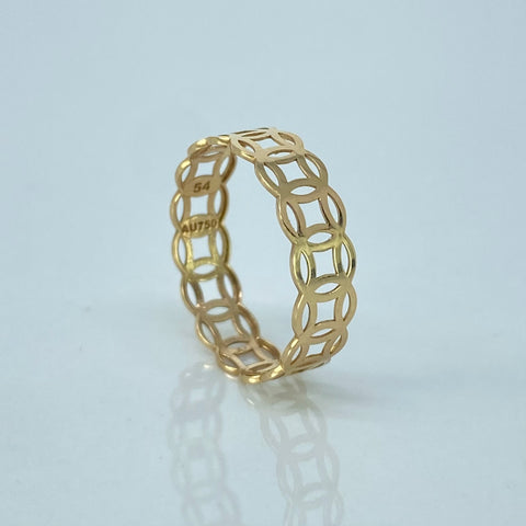 Anillo ● Nudo Suerte Oro amarillo 18k / Talla 6 3/4 / +3 / 0,91 Gr / 5,2 mm *
