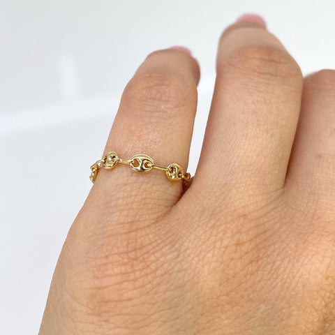 Anillo GC 8 Eslabones Oro amarillo 18k / Talla 4 Hasta 5  / 0,55 Gr