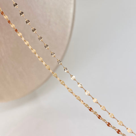 Set Cadena ● Crispeta + Dije Corazon Oro amarillo 18k 1,15 Gr / 1,5 mm / 45 Cm *