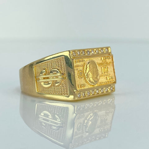 Anillo Dolar Circones Blancos Oro amarillo 18k / Talla 11 3/4 / 8,68 Gr †