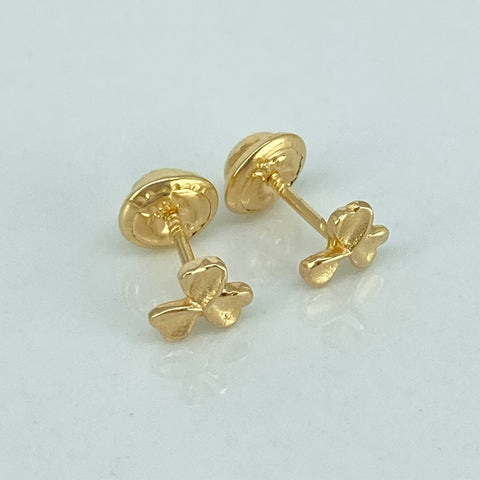 Topos Trebol Oro amarillo 18k 0,84 Gr / 6 mm  *