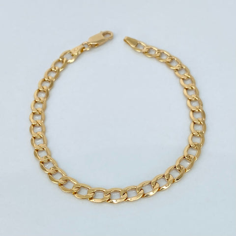 Pulso ● Cubana Oro amarillo 18k +1 / 4,3 Gr / 5,2 mm / 19,3 Cm *