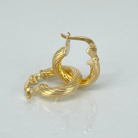 Candongas Entorchados Oro amarillo 18k 1,23 Gr / 1,5 Cm  *