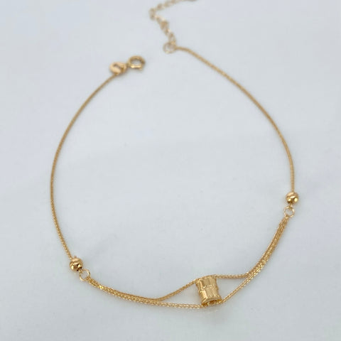 Pulso ● Franco Barril Bolas Lisas ESP Oro amarillo 18k +3 / 0,7 Gr / 2 mm / 17 Cm