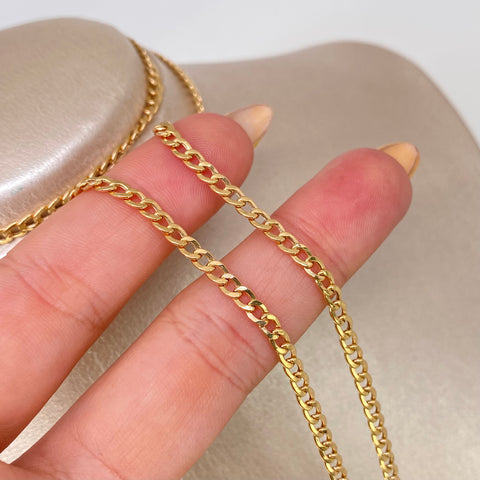 Cadena ● Cubana Oro amarillo 18k 5,66 Gr / 3 mm / 72 Cm *