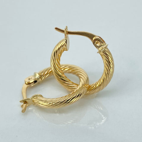 Candongas Entorchadas Oro amarillo 18k 1,43 Gr / 1,6 Cm