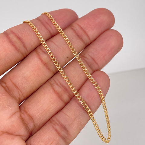 Tobillera ● Cubana Oro amarillo 18k +1 / 1,4 Gr / 2,5 mm / 26,5 Cm