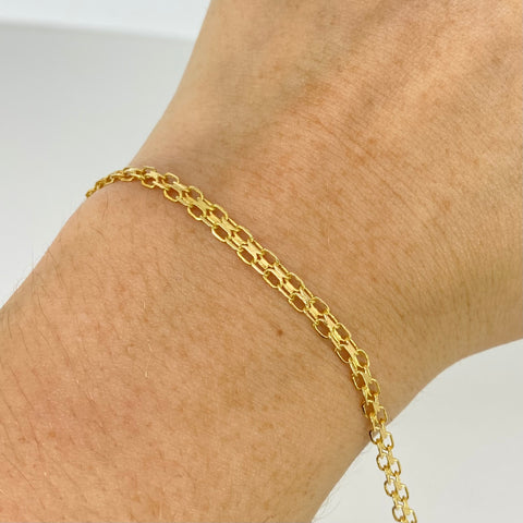 Pulso ● Chino Oro amarillo 18k +1 / 2,5 Gr / 3,1 mm / 19 Cm