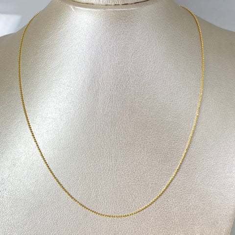 Cadena Italy Mini Militar Diamantada Oro amarillo 18k +1 / 2,0 Gr / 0,5 mm / 45 Cm