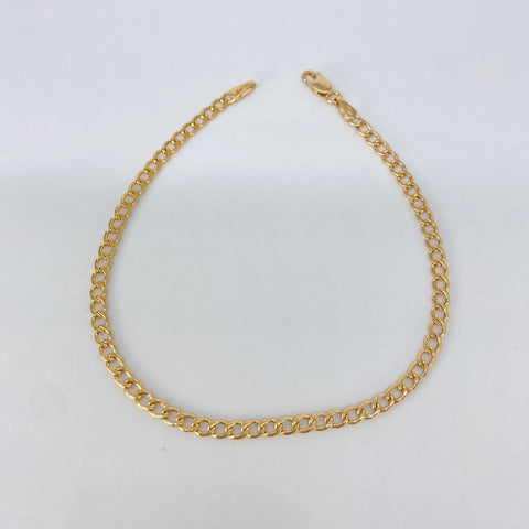 Pulso ● Cubano Oro amarillo 18k +1 / 2 Gr / 3 mm / 21,6 Cm *