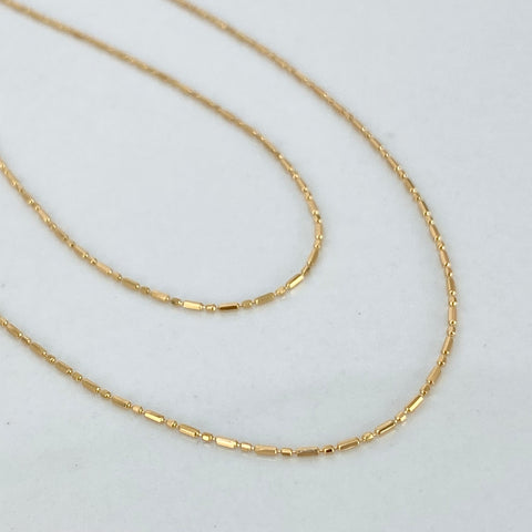 Cadena ● Palito Bolita Oro amarillo 18k +1 / 1,55 Gr / 0,7 mm / 45 Cm
