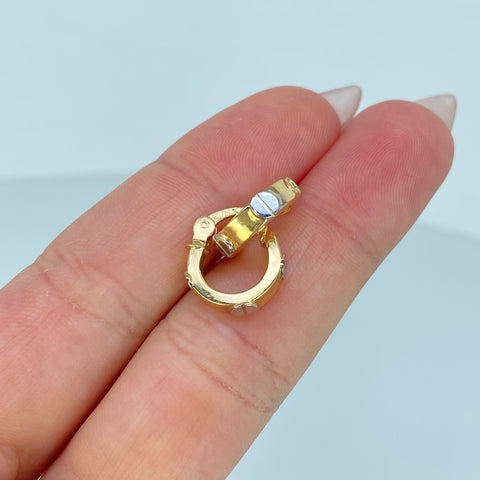 Candongas CT Oro amarillo y Oro blanco 18k 1,73 Gr / 1,4 Cm