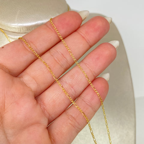Cadena ● Tres Por Uno 3x1 Oro amarillo 18k 1,03 Gr / 1,2 mm / 45 Cm *