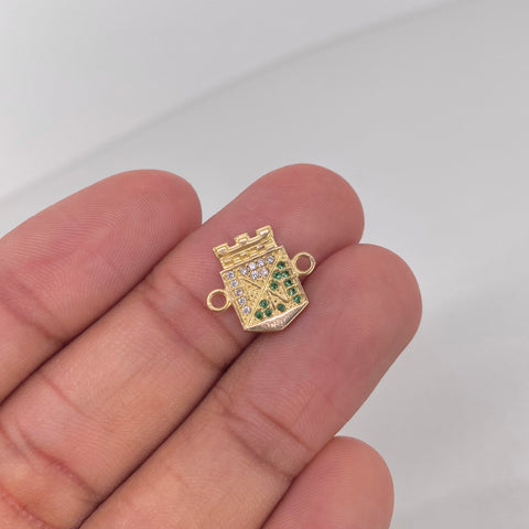 Herraje Escudo A/N Circones Blancos Verdes Oro amarillo 1,17 Gr / 1,5 Cm *