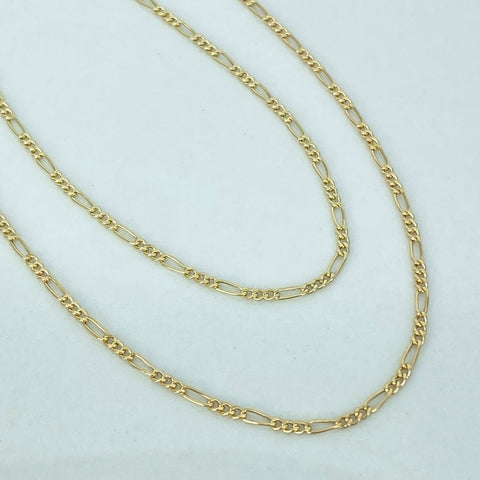Cadena ● Tres Por Uno 3x1 Oro amarillo 18k 1,35 Gr / 1,5 mm / 45 Cm