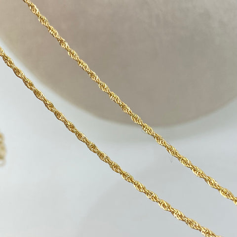 Cadena ● Mini Lazo Oro amarillo 18k +1 / 1,41 Gr / 1,3 mm / 45 Cm