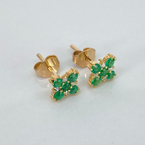 Topos Flor Esmeraldas 80PTS  Oro amarillo 1,63 Gr / 6,7 mm †