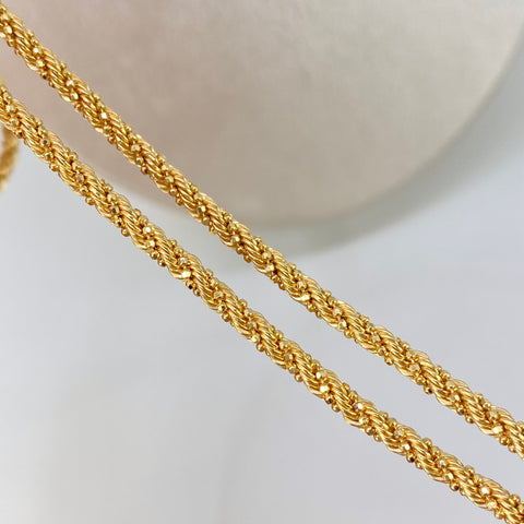 Cadena ● Lazo / Mini Militar Oro amarillo 18k +3 / 9,60 Gr / 2,7 mm / 45 Cm †
