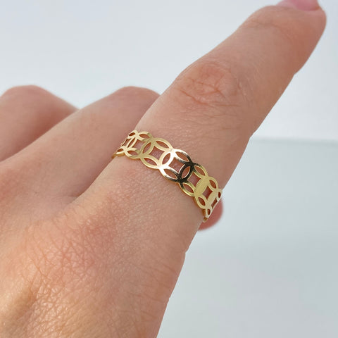Anillo ● Nudo Suerte Oro amarillo 18k / Talla 8 3/4 / +3 / 1,03 Gr / 5,5 mm *