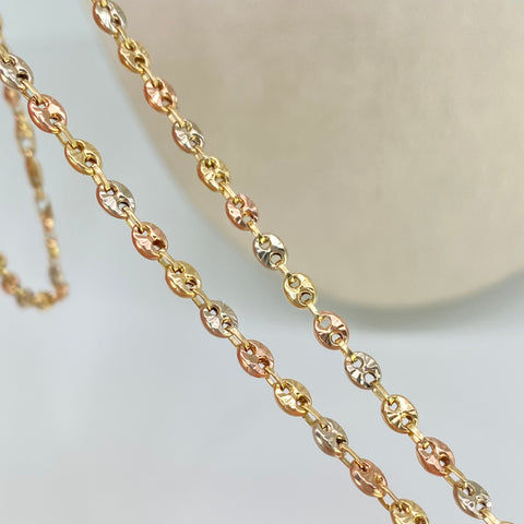 Cadena GC Diamantada Tres oros 18k 8,12 Gr / 3 mm / 50 Cm *