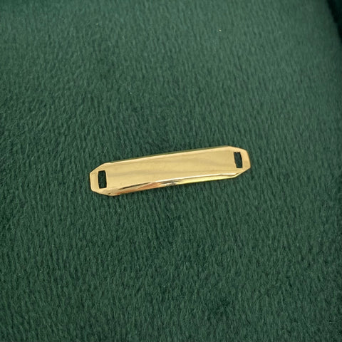 Herraje Placa Rectangular Curva Oro amarillo 18k 0,4 Gr / 2,2 Cm *